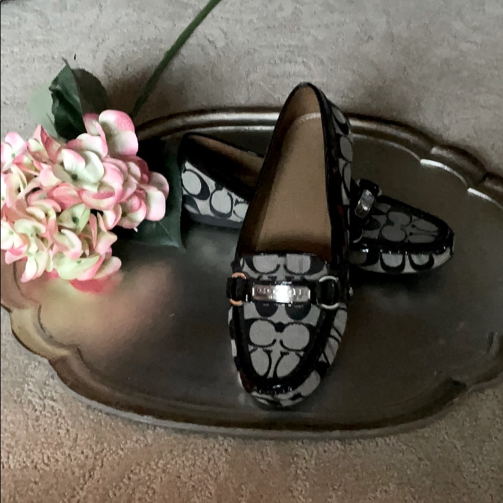 Like new Coach logo Loafers, Black 8.5